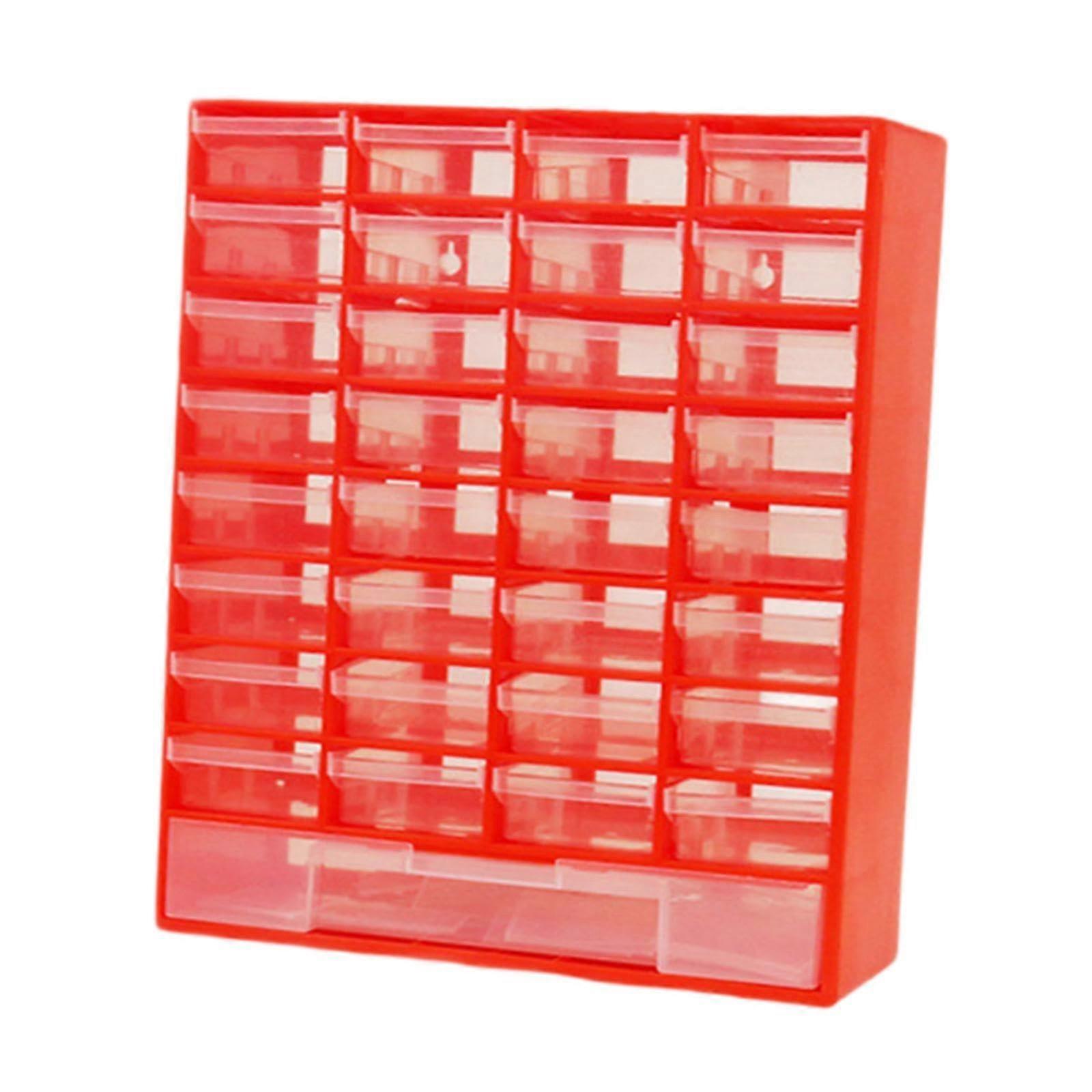 Drawer Storage Cabinet Organizer - Wall Mounted Tool Box for Bathroom & Garage, Red, Small Item Storage Container