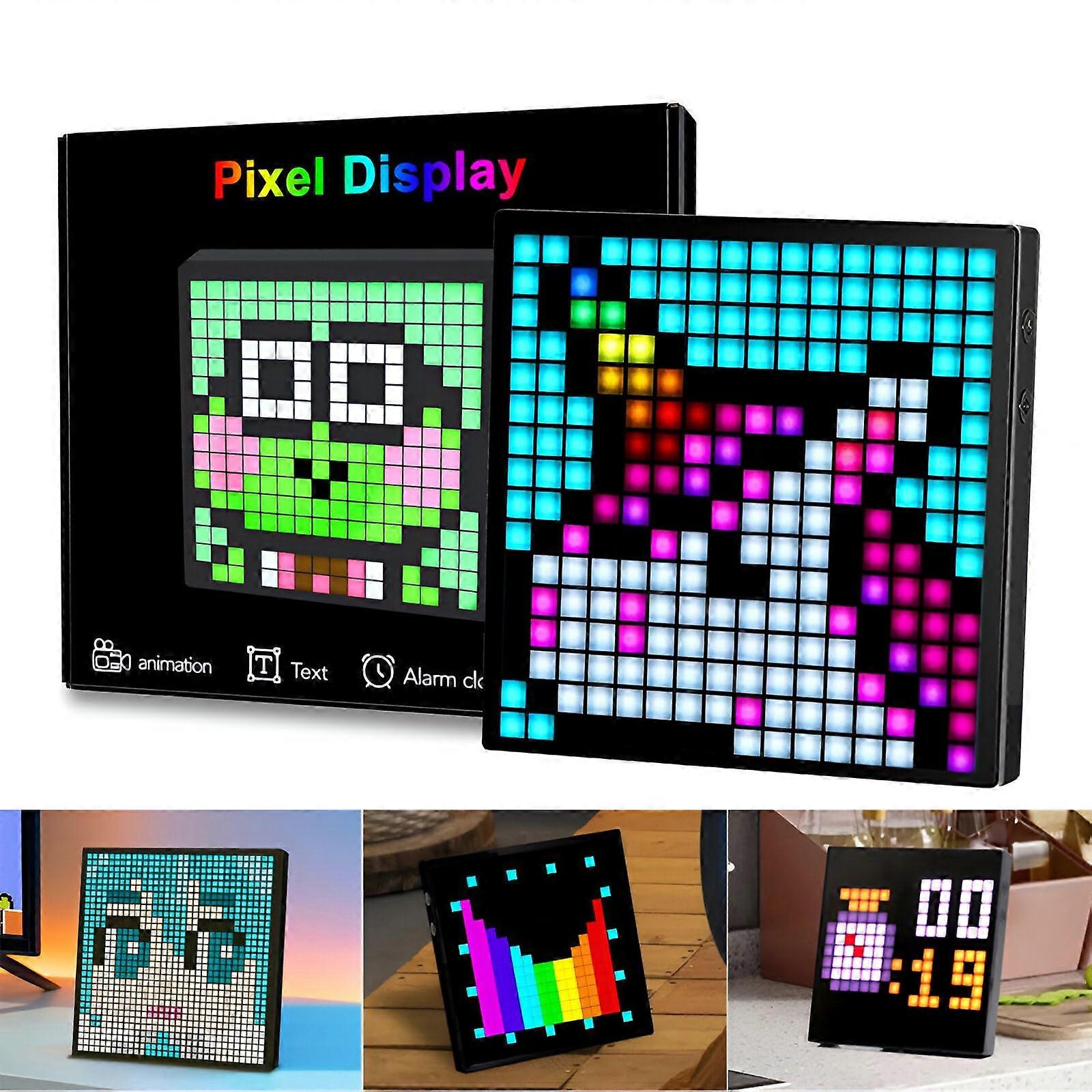 Digital Picture Frame Pixel App-Controlled With LED Lights, 16x16 Pixel Grid, Customizable Styles For Room Decor