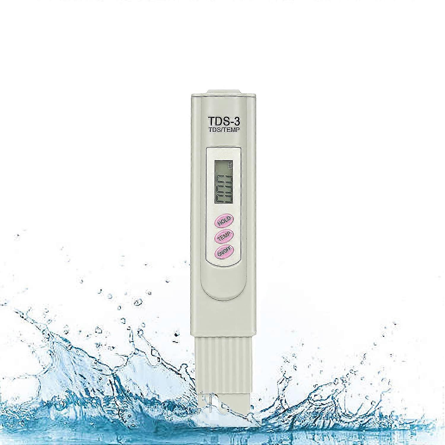 Water Quality Test device, correct and reliable, EC meter and temperature meter 3, 1, 0-9990 ppm, TDS meter drinking water, aquariums, etc.