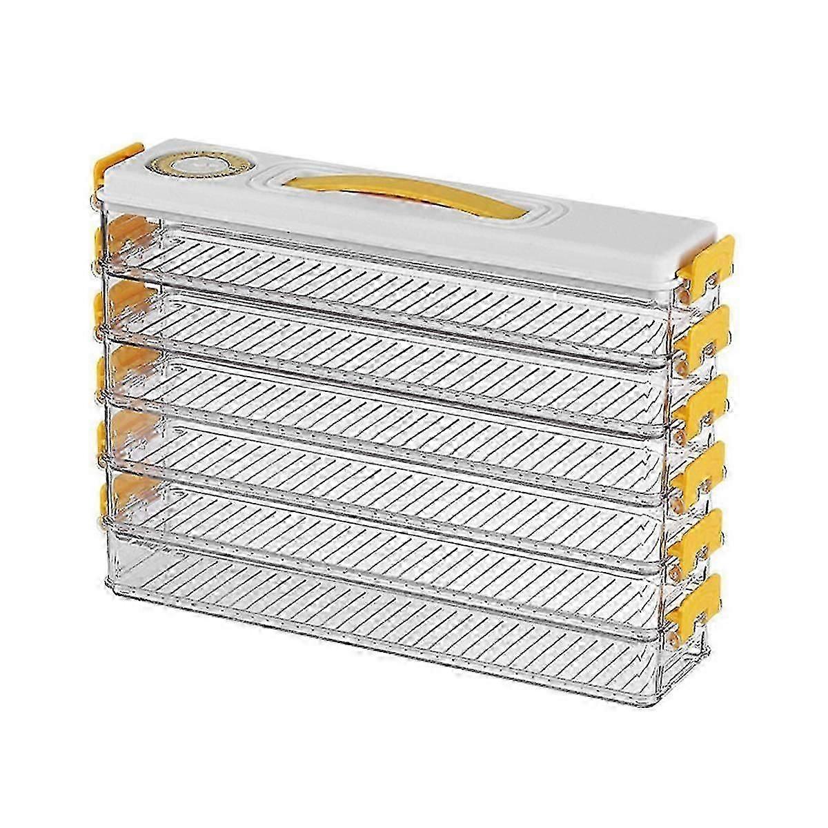 Space Saving Dumplings Keeping Storage Box Multi Layer Dumplings Holder Case Non-stick With Date Re