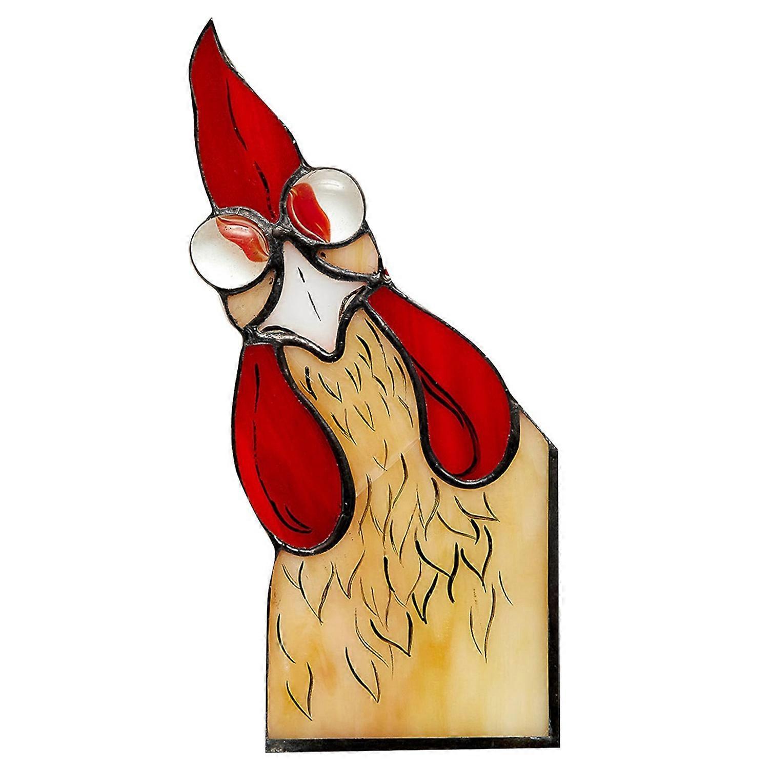 10cm Creative Peeping Rooster Window Corner Decor Acrylic Balcony Ornament