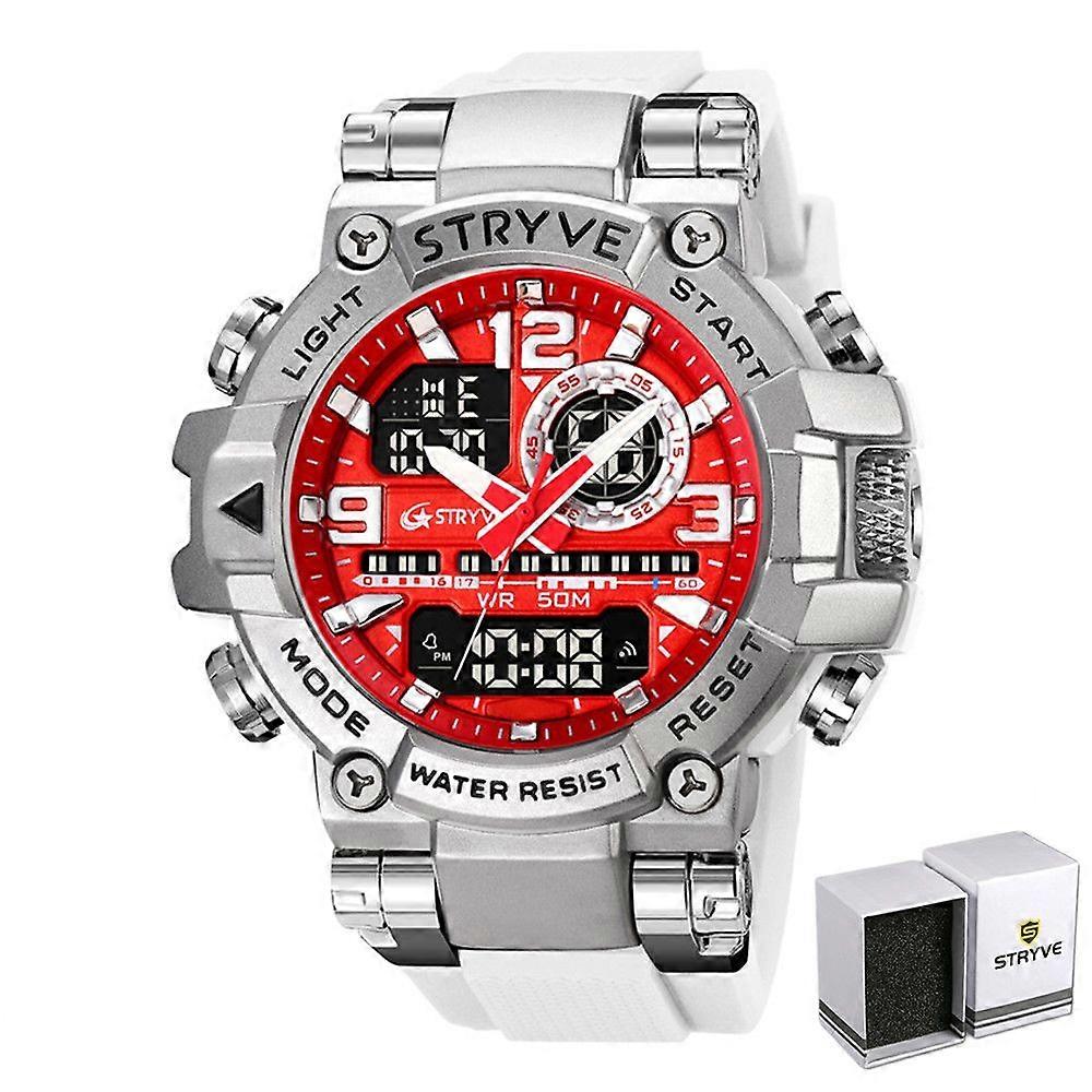 New STRYVE Watch for Men's Digital-Analog Dual Movement Luminous Calendar Waterproof Watches Fashion Men's Sports Watch 8025