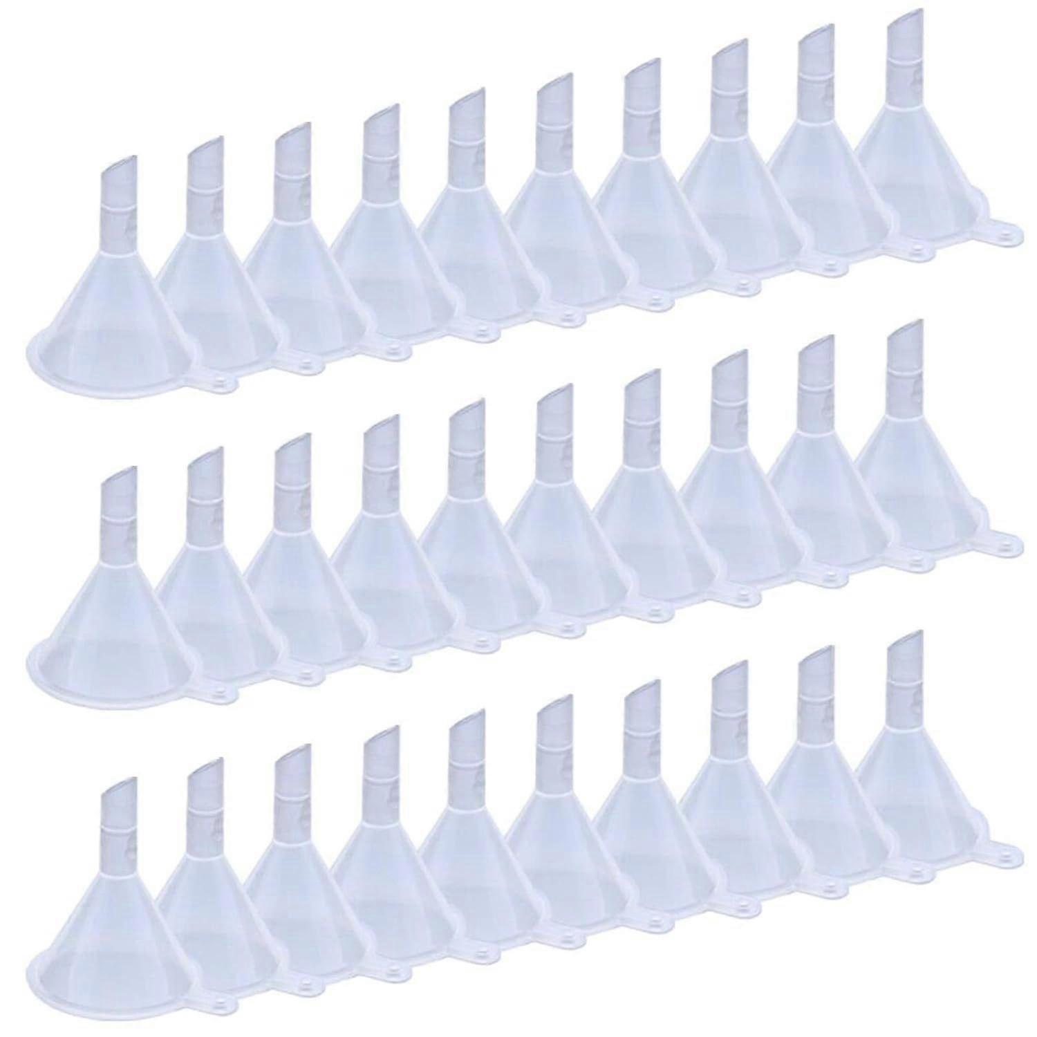 Mini Clear Plastic Funnels, 30 Pack
