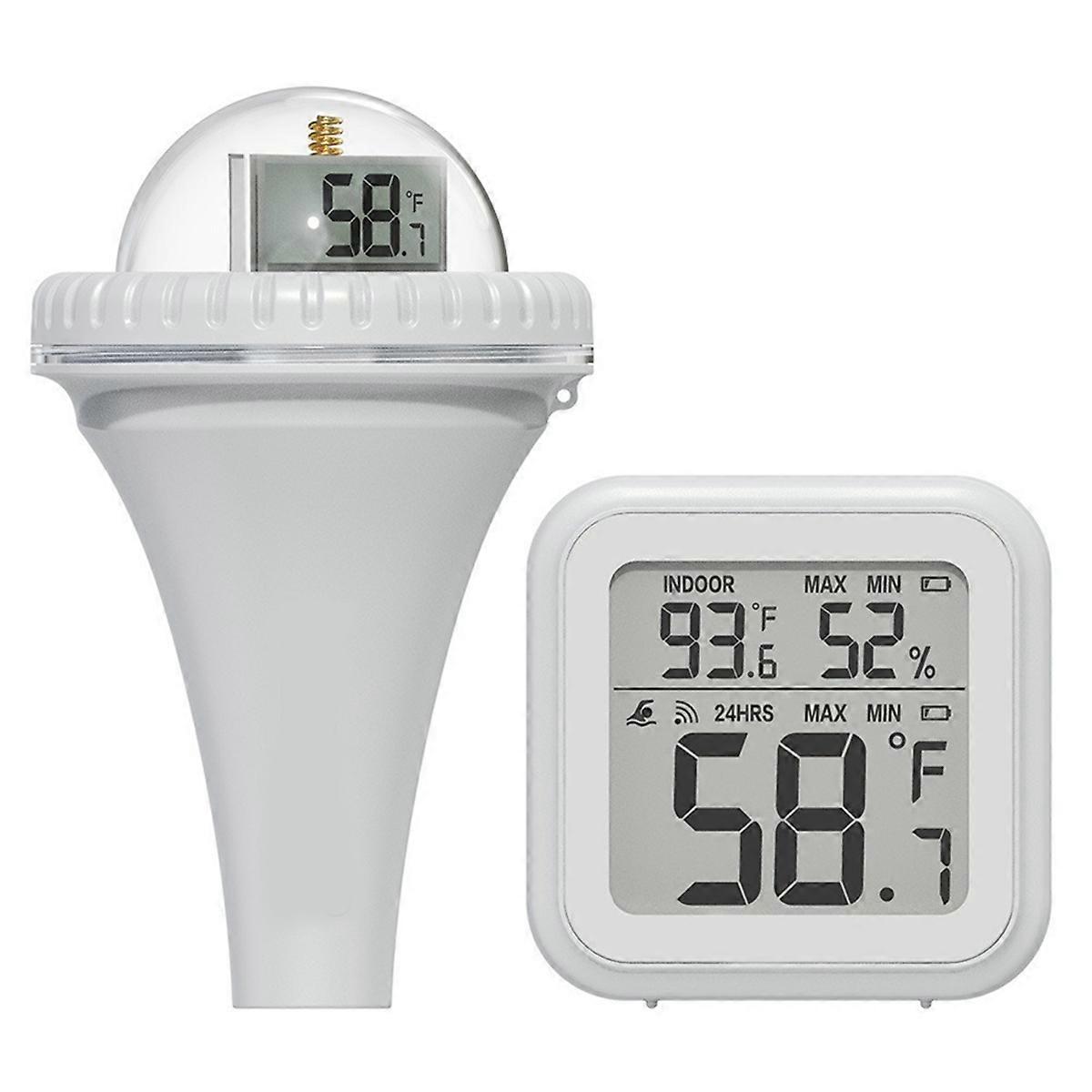 Floating Pool Thermometer Set Outdoor Pool Temperature Sensor Indoor Humidity Monitor Water and Air