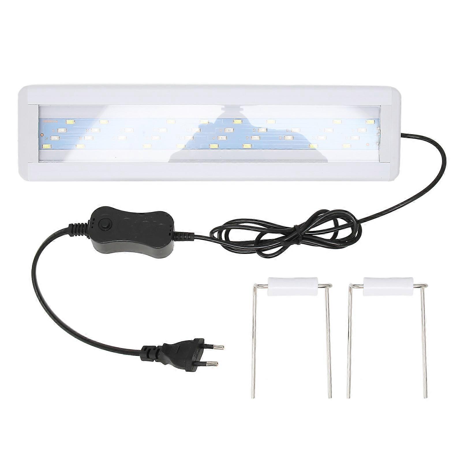 LED Aquarium Light 4 Rows 3 Color Modes Splash Proof Fish Tank Plant Lamp with Extendable Bracket
