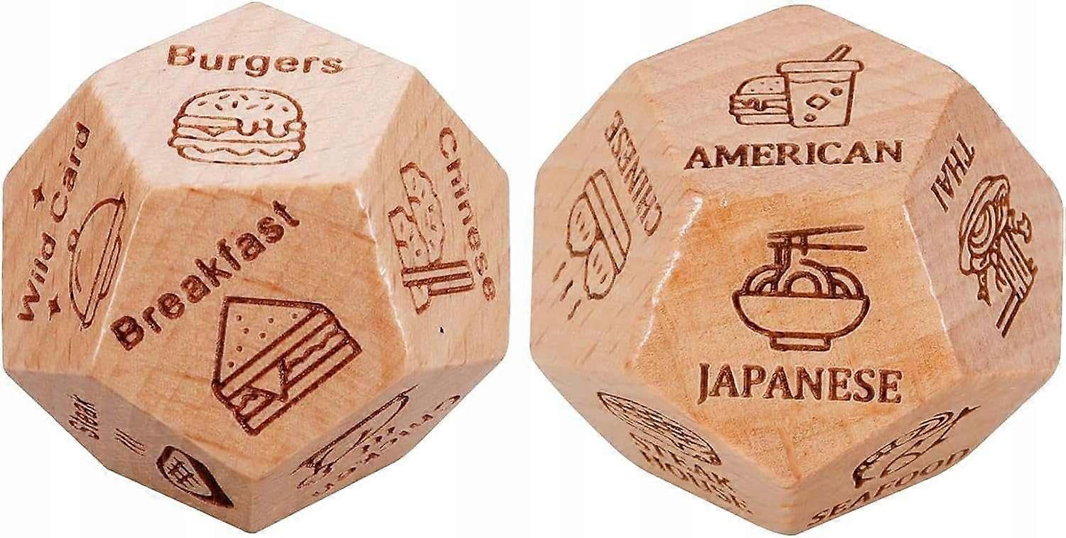 2 * בחירת מזון משחק קוביות אוכל קוביות עץ מתנה מצחיקה