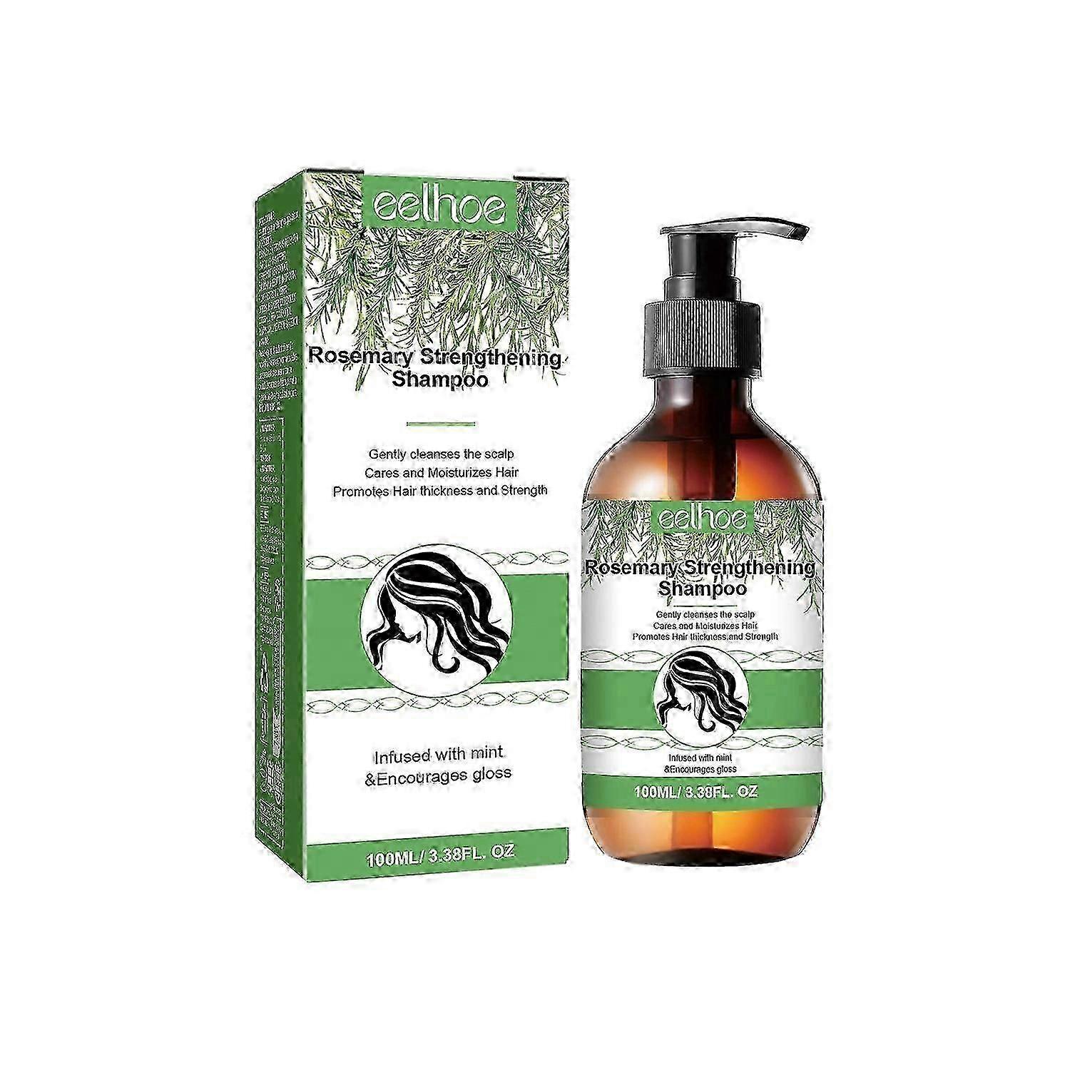 EELHOE Rosemary Shampoo Deep Cleansing Massage Scalp Moisturizing Soft Dense Hair Shampoo