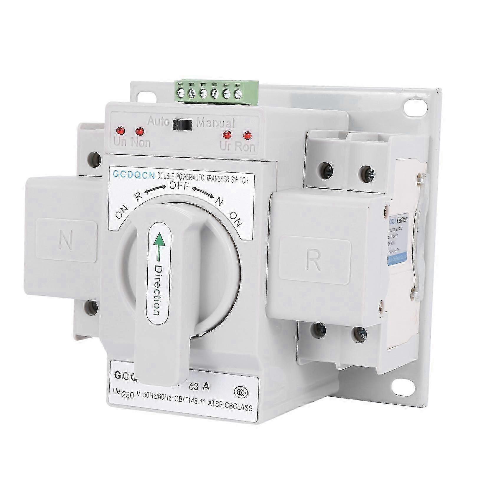 Dual Power Automatic Transfer Switch 2P63A Switch Gear Switch Cb Class Home Single Phase 220V