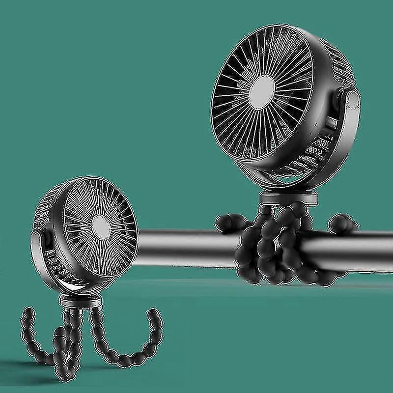 Baby Stroller Fan Rechargeable 3 Speed Portable Octopus Fan