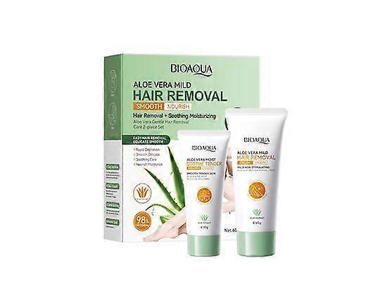 ヘアリムーブクリーム&モイスチャライジングケアセット - 脚、腕、体用のアロエインフューズド脱毛クリーム、滑らかで栄養のある肌のためのマイルドなヘアリムーバー