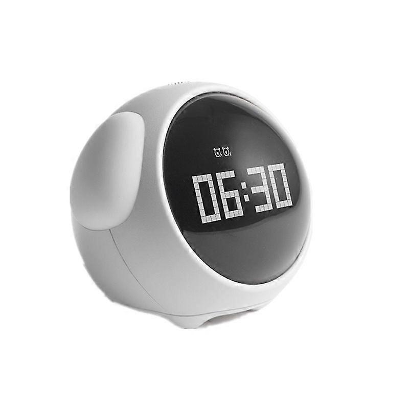 Cute Digital Alarm Clock For  Timer Night Light - White