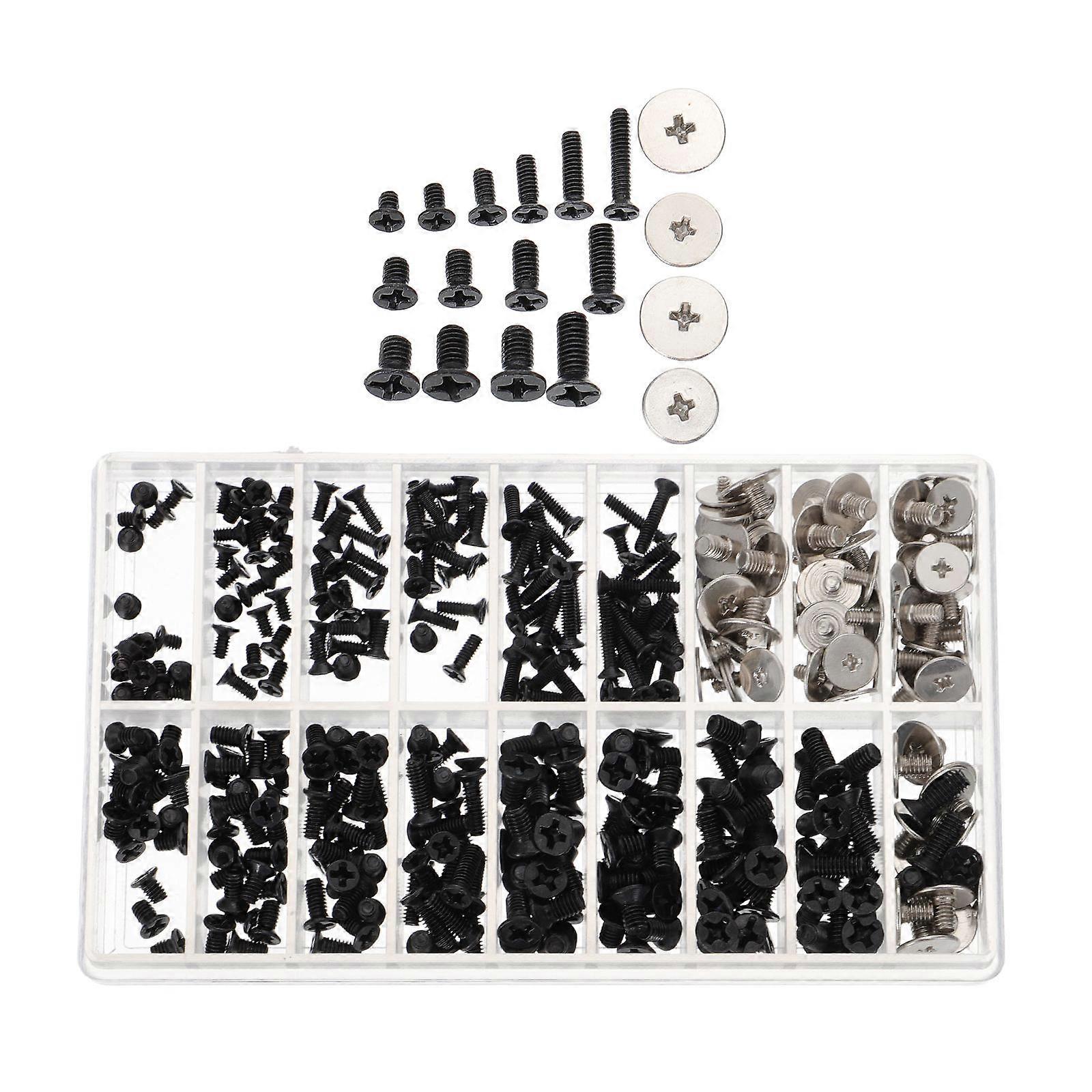 360 Pcs 1 Bag Rust resistant Computer Screws Compact Small Screws Black