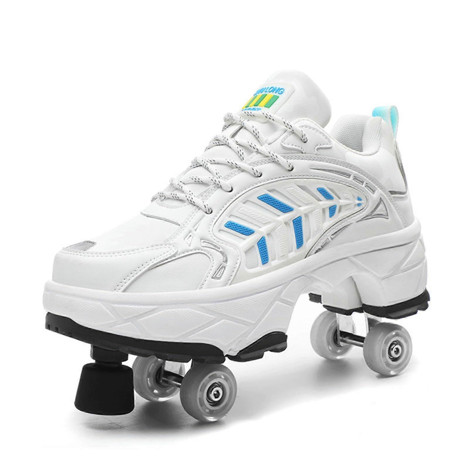 Multifunctional Automatic Roller Skates With Double-Use Shoes, Wheels, Breathable Non-Slip Running Shoes, Unisex Kids 41