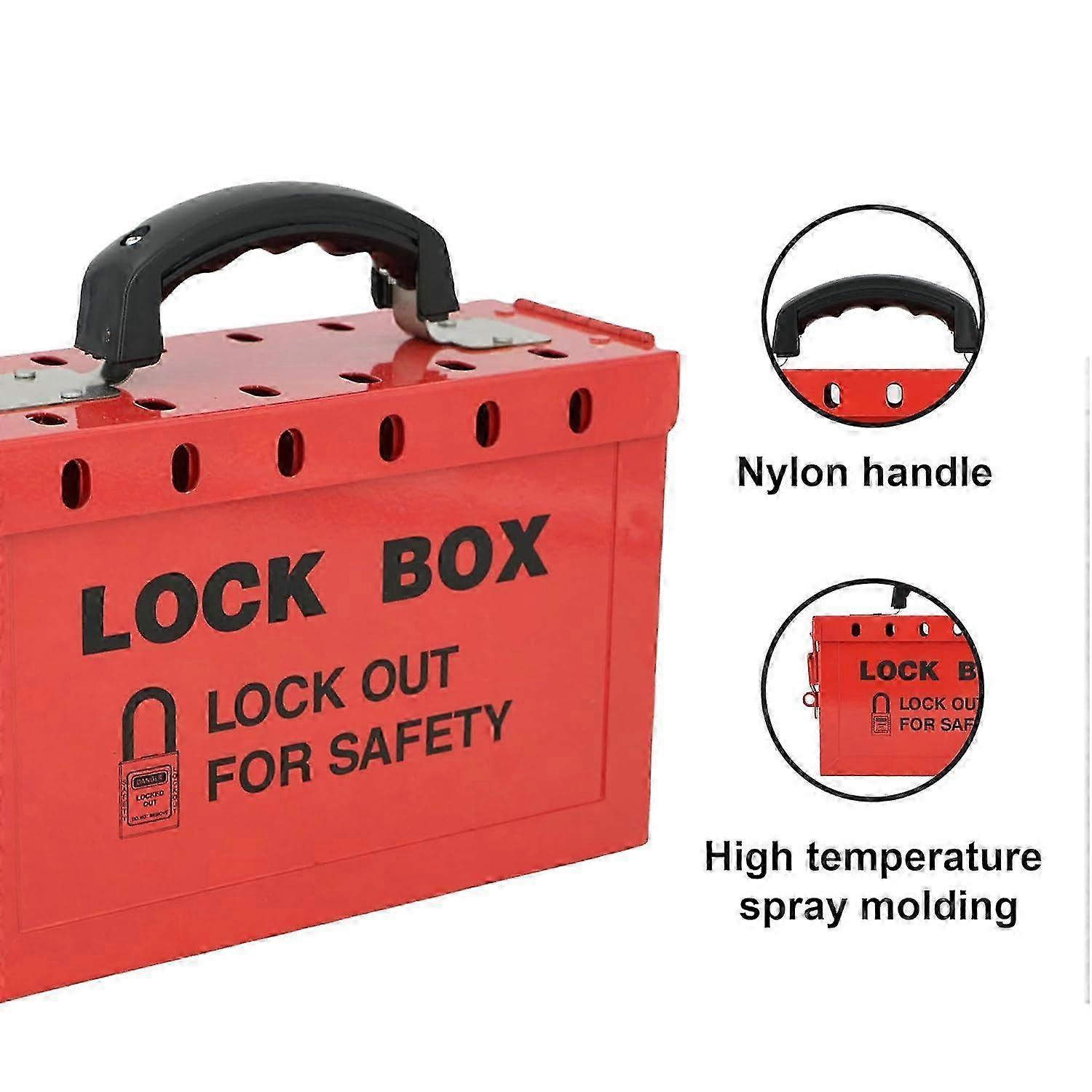 2025 Lockout Tagout Group Lockbox für OSHA-konform, rote Stahlbox mit ...