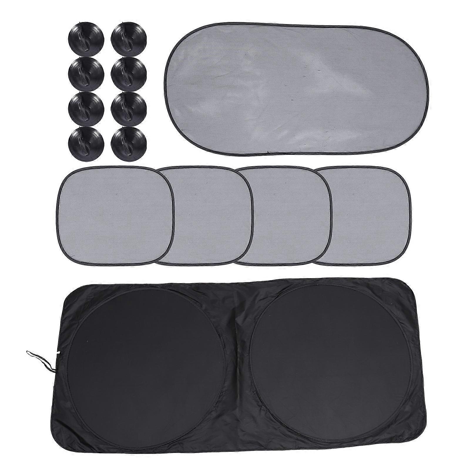 Black Nylon Mesh Car Window Protector Portable Sunshade for Car Use Keeps Cool and Blocks UV 1 Set