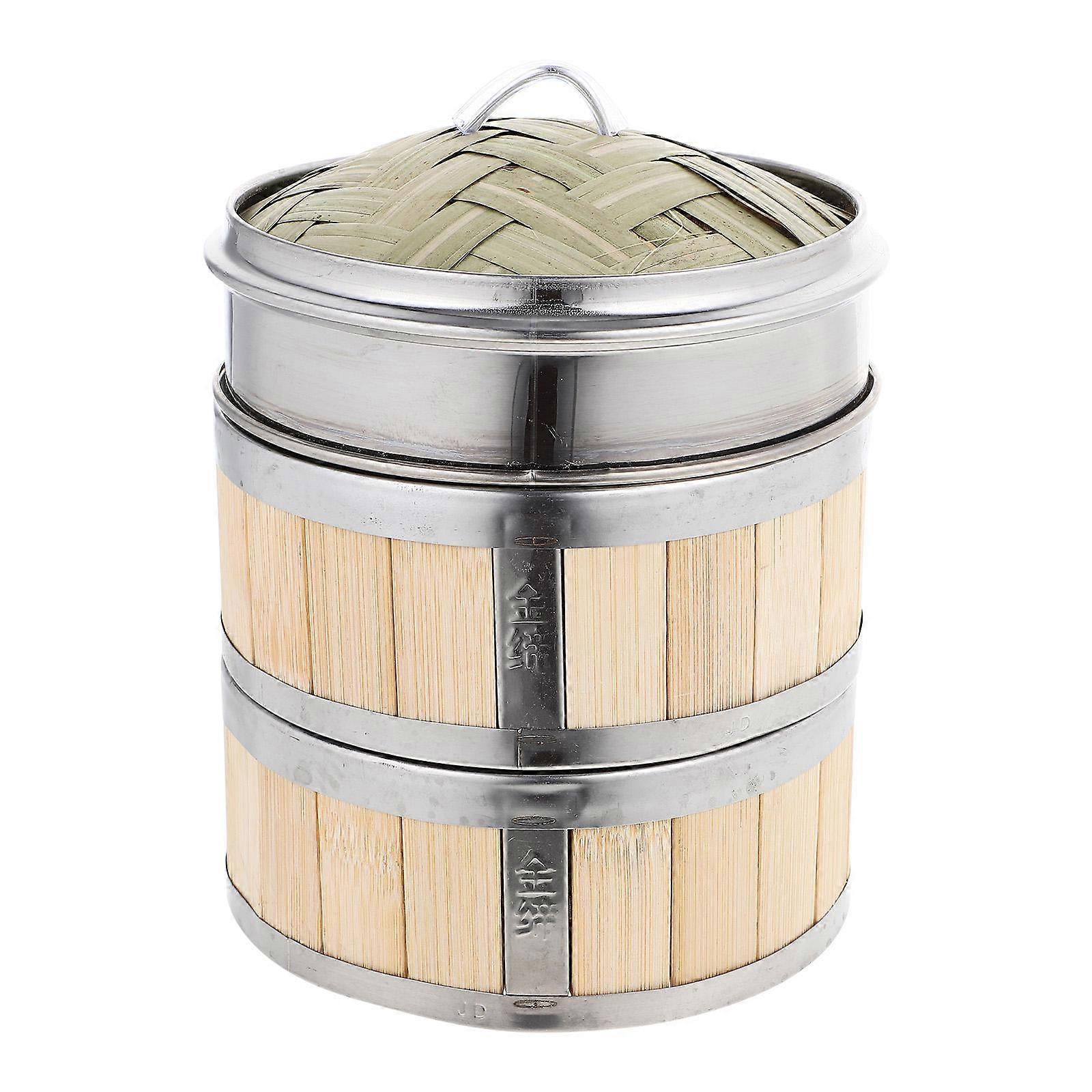 Bamboo Steamer with Strong Steel Frame for Kitchens