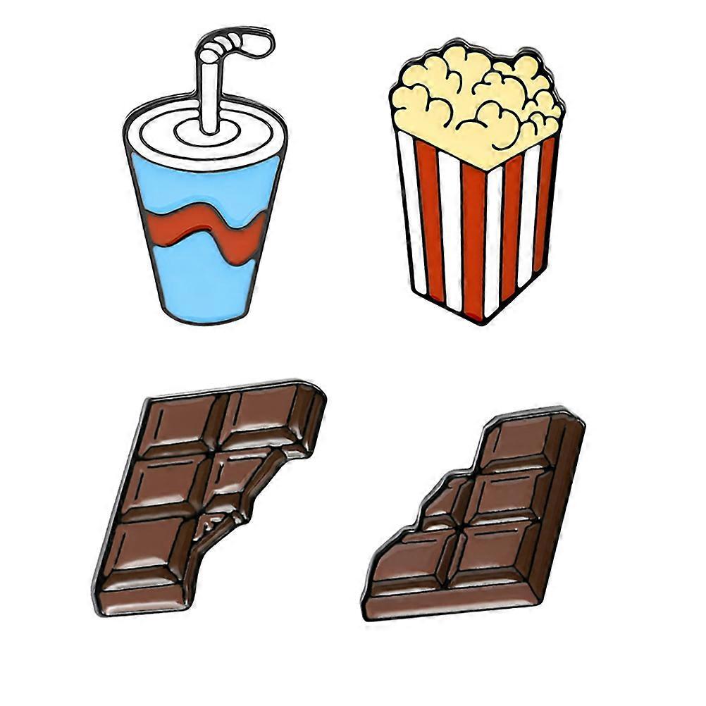 4pcs Mini Brooches for Decoration with Assorted Color and Unique Design 0.5 inch