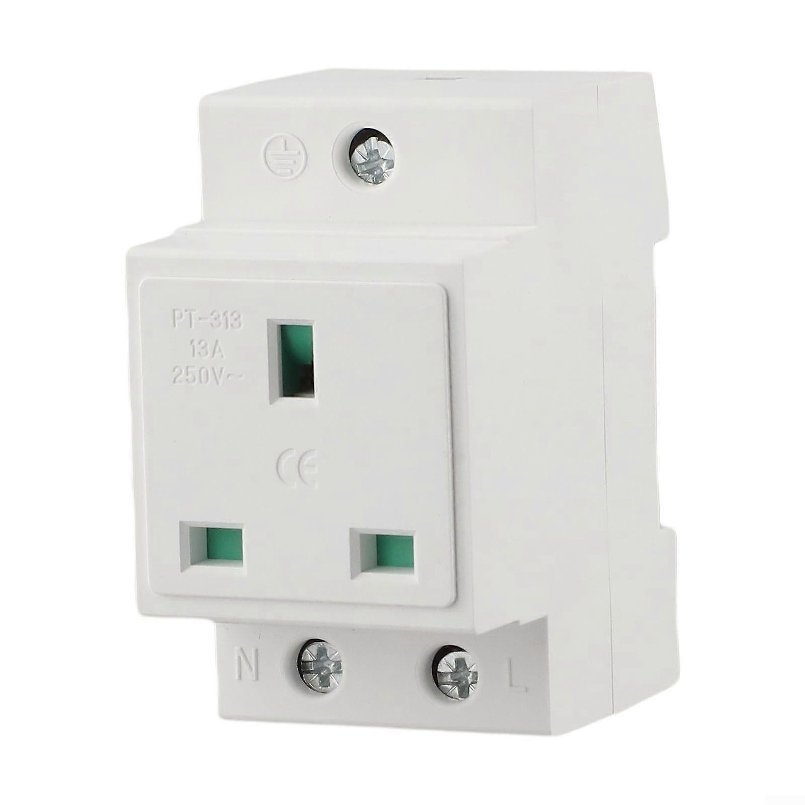 DIN Rail Socket with Heat-Resistant Housing for Easy System Integration UK Model, Durable Design, Compact Size