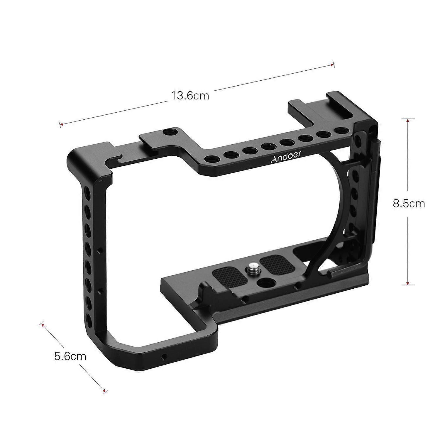 Andoer Camera Cage Kit for Sony A6600/A6500/A6400 - Sturdy Aluminum with Cold Shoes
