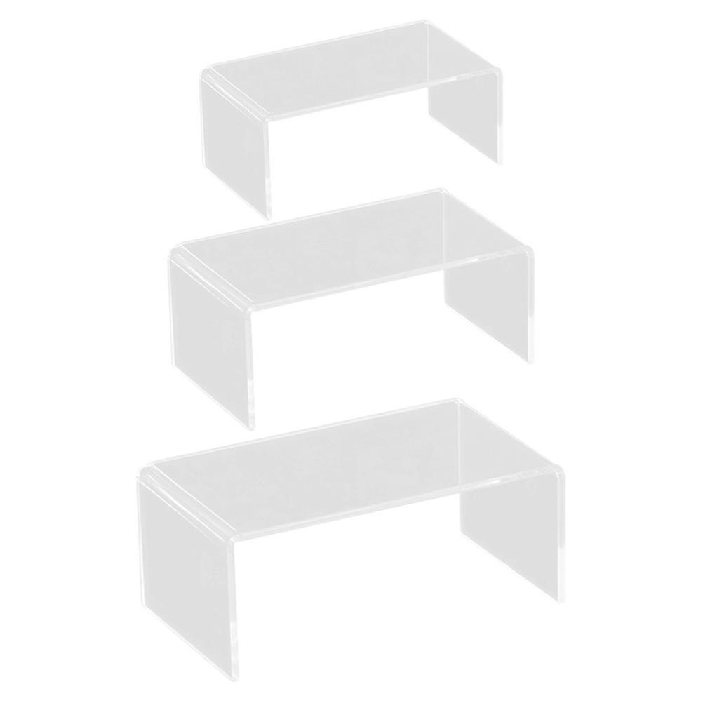 3 stk klar akryl smykker display stativ sko rack boks 24x10cm