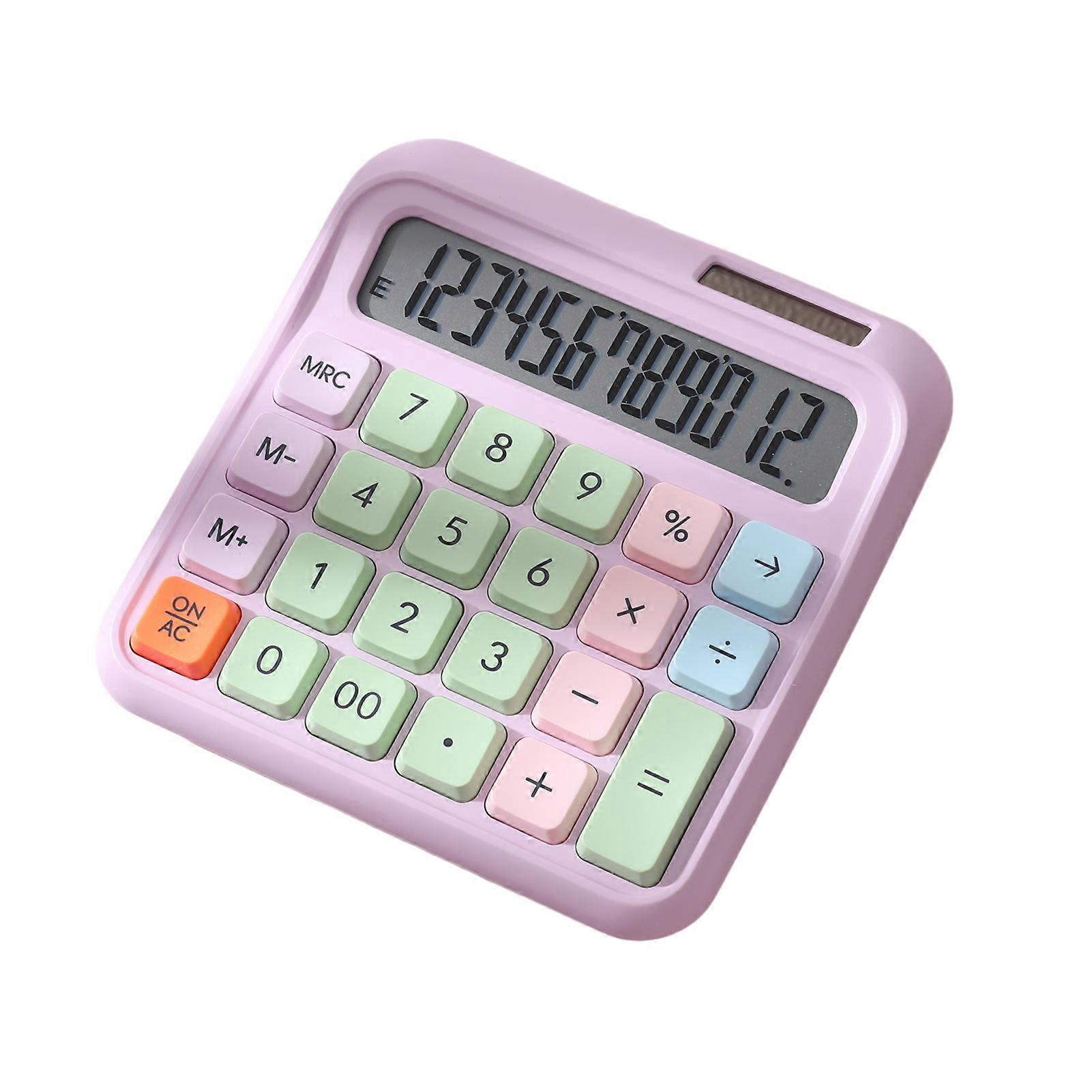 Desktop Calculator 12 Digit Large and LCD Display Big Button Calculators Solar Power and Battery Operated Suitable for Office School Home for Kids St
