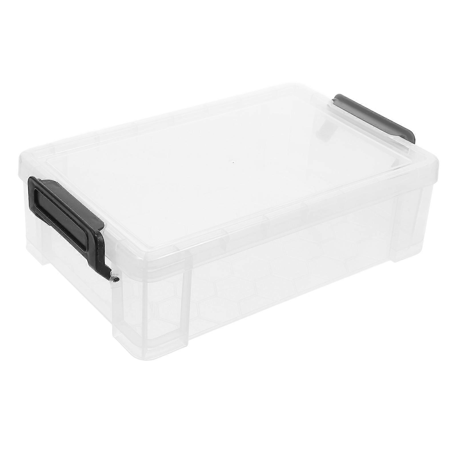 Clear Pencil Case Plastic Pencil Box for School Office Supplies Rectangular Storage Stackable Dustproof 1Pcs