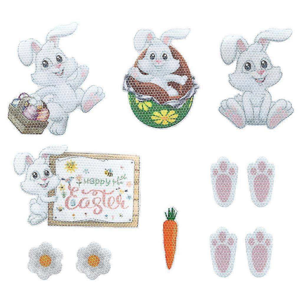 1 Set Easter Bunny Reflective Magnet Car Decorations Easter Eggs Carrots Sticker
