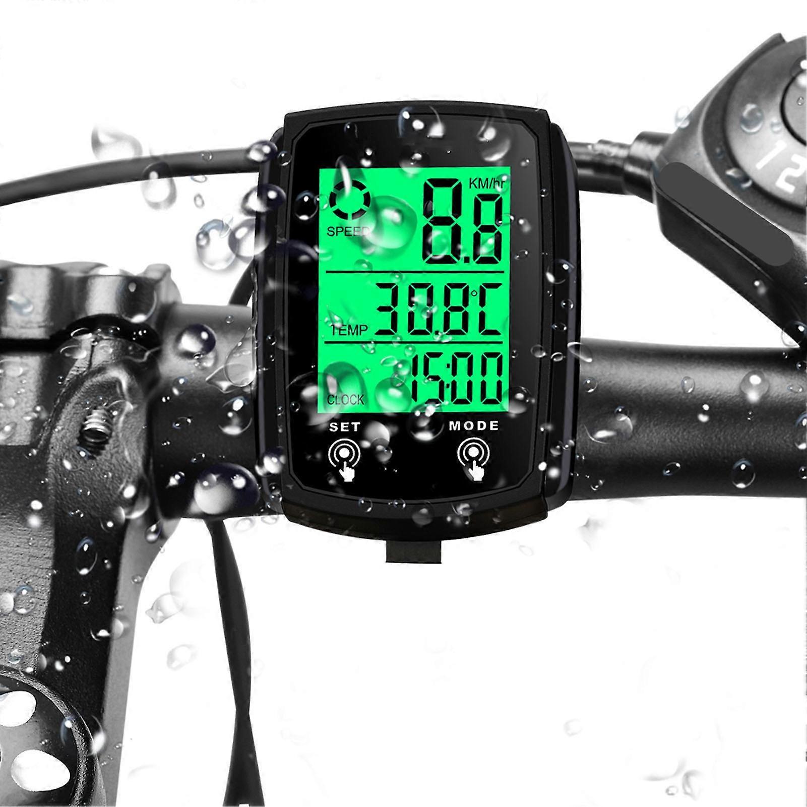Wired Bike Computer LED Digital Bicycle Speedometer Odometer Touchscreen Cycle Computer Waterproof with Backlight for Mountain Road Bike