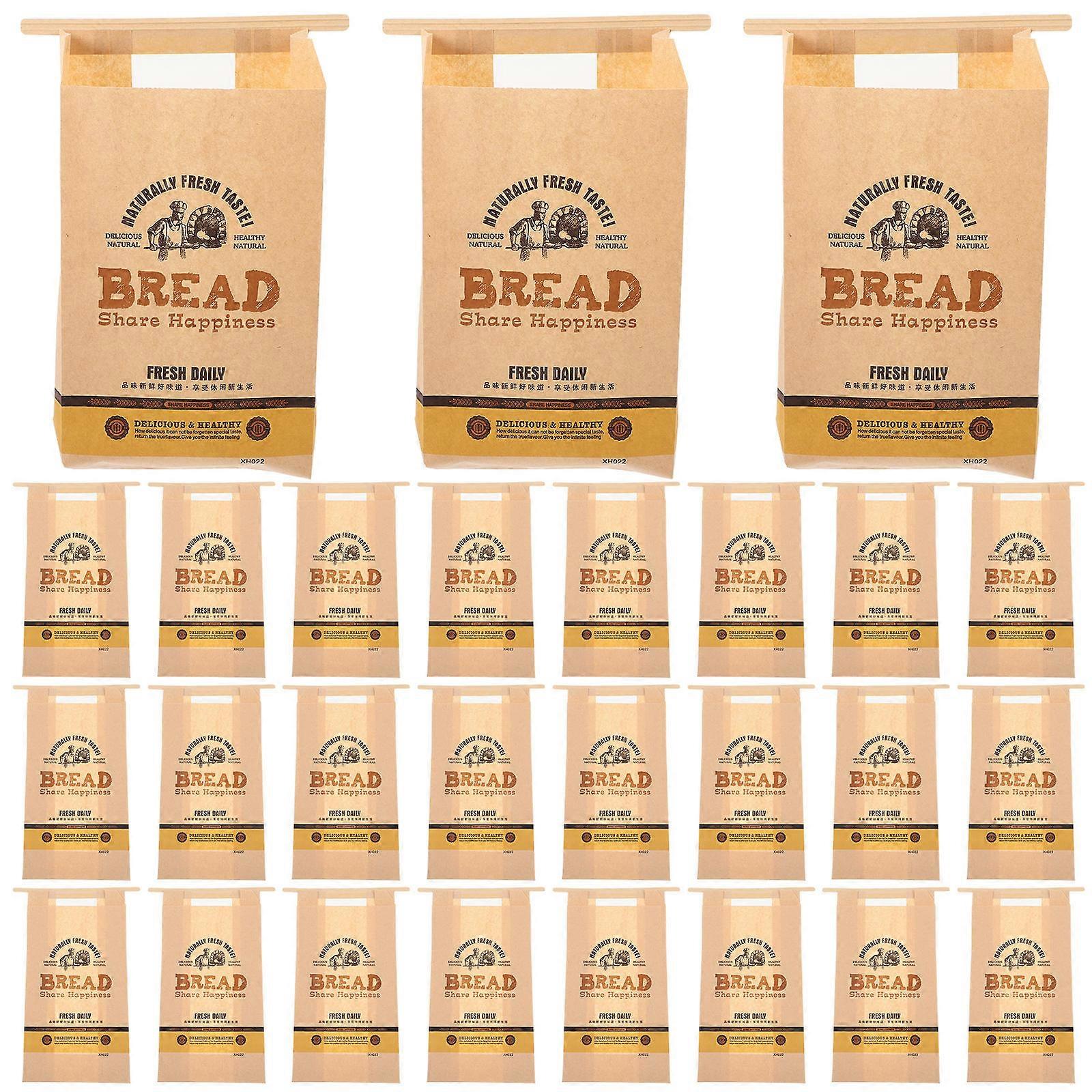 كيس مخبز كيس مخبز ورق كرافت لتغليف المواد الغذائية 50 قطعة