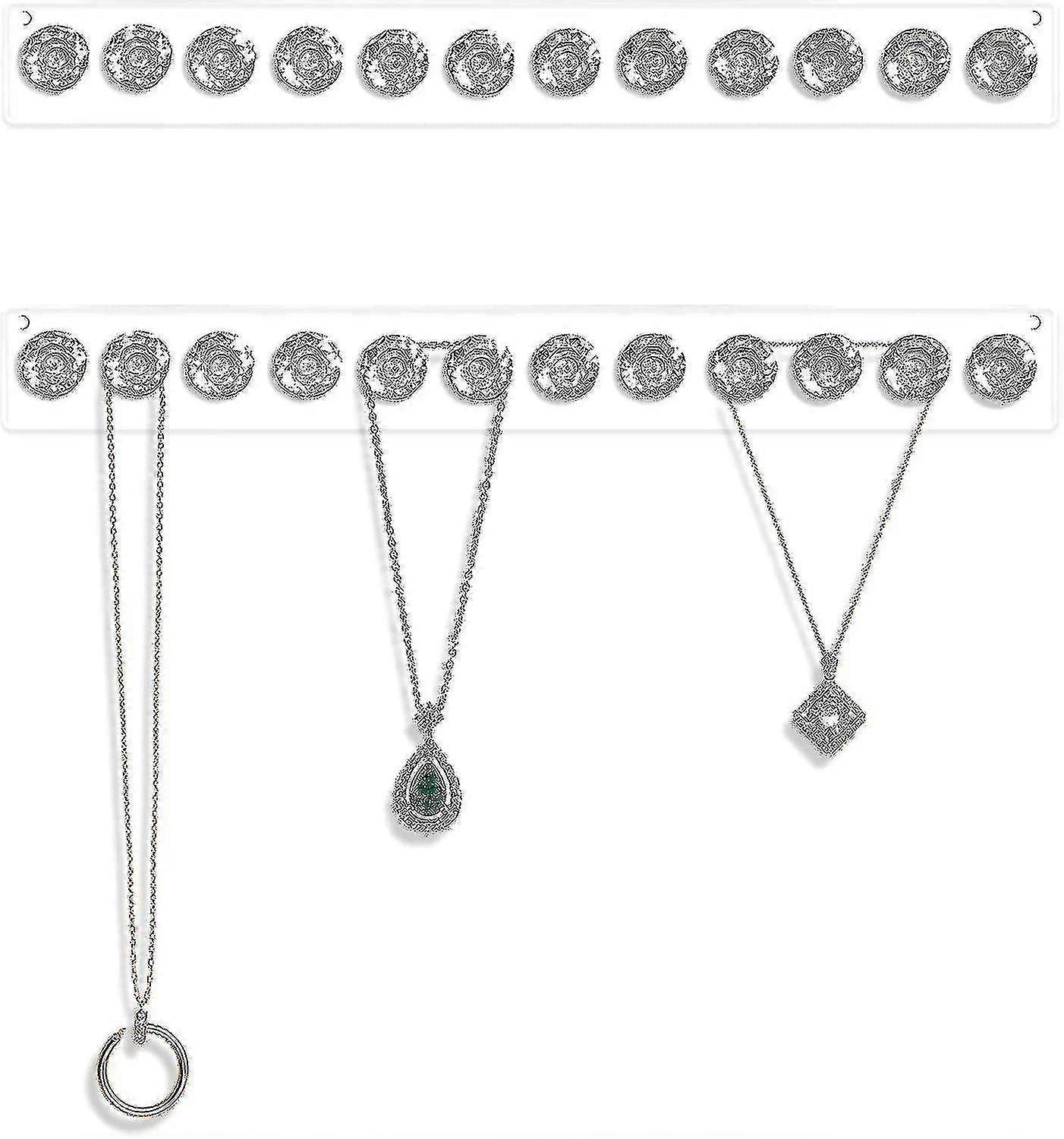 2er-Pack wandmontierte Acryl-Halskettenhalter Schmuck-Organizer Geeignet für verschiedene Marken