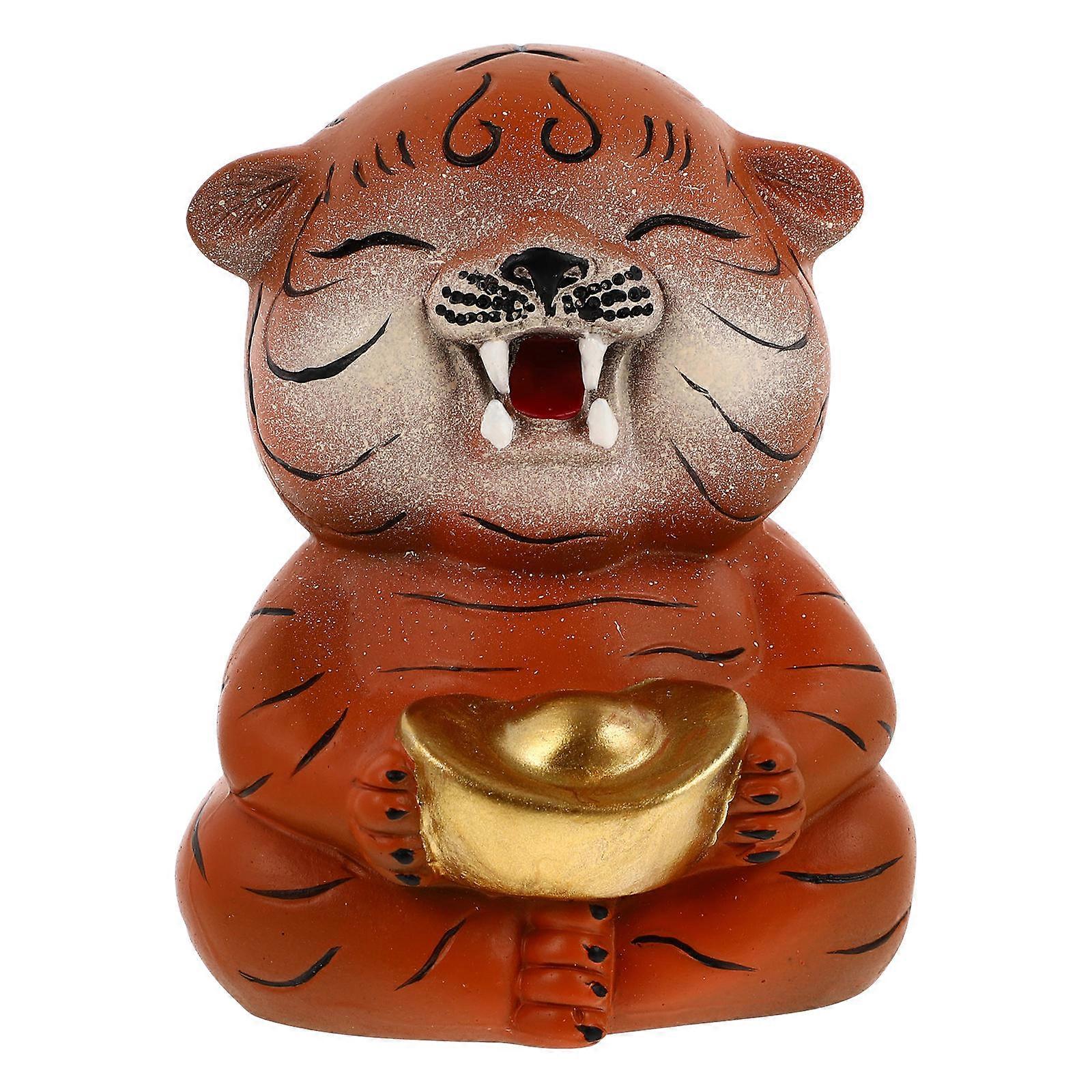 Ceramic Tiger Piggy Bank Creative Coin Saving Jar for Home Desktop Decor Capacity Money Box to Cultivate Savings Habits Financial Management