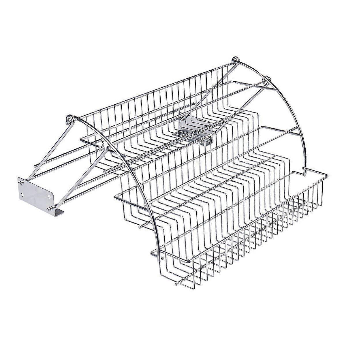 Comfort Spice Rack 3 Tier Foldable Cupboard Space Saving Large Storage Shelf Kitchen Metal