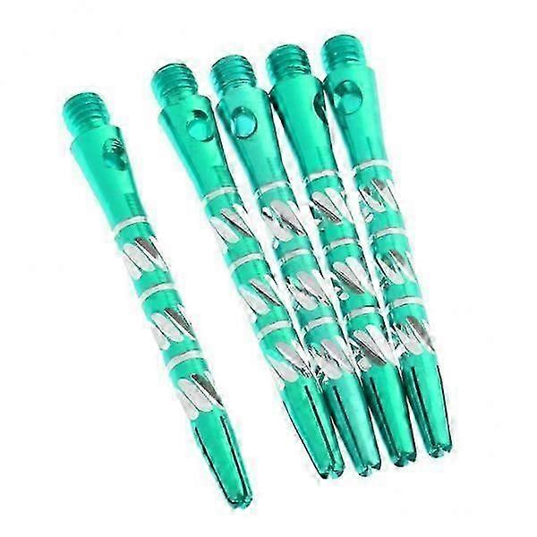 6x5 Pcs 50mm Thread Alloy Re-Grooved Dart Stems Shafts Silver Green