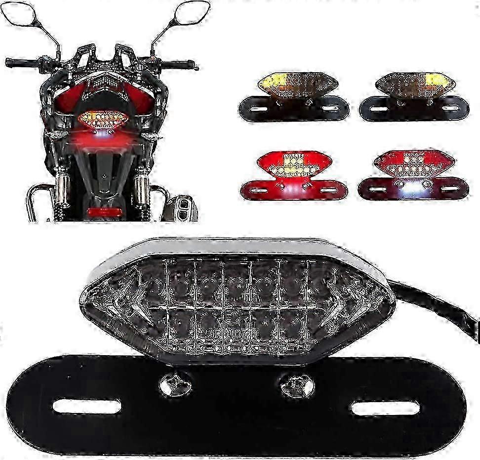 Motorcycle Modified Tail Light Integrated Led Brake Light&Turn Signal Indicator Light 16 Led 12V Moto Turn Signal Brake Lights Five-Wire Connection Wi