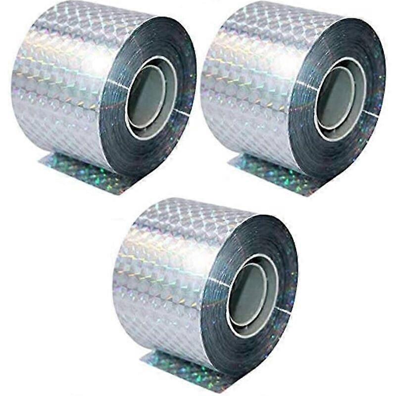 Bird Scare Tape, 3-pack x 50m x 4.8cm Tapes - Bird Scare - to Scare Away Crows, Pigeons and More, 150m