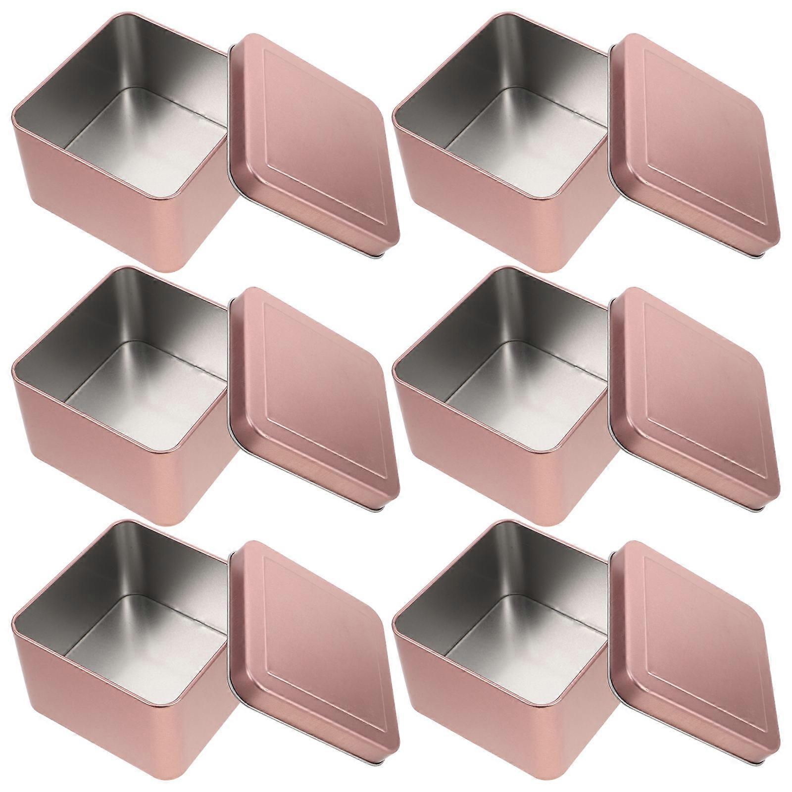 Cookie Metal Boxes Freshkeeping Portable For Candle 6Pcs