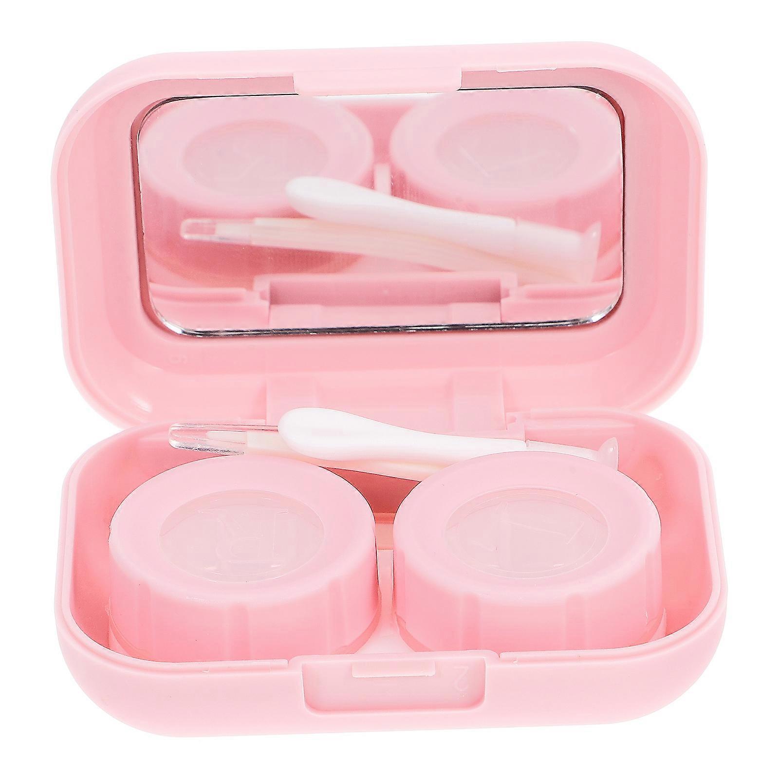Decorative Box Cute Contacts Lens Case Kit Portable Dirt Protection Storage Rectangular 1Set