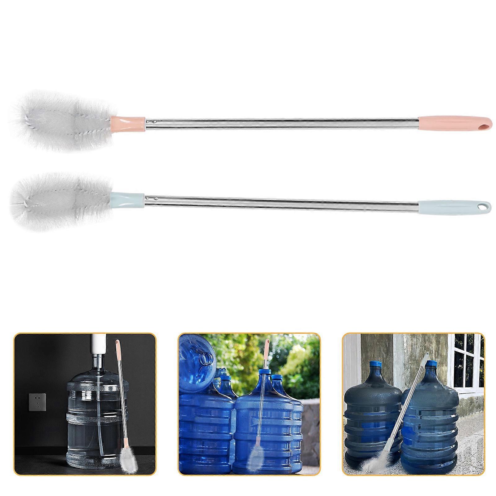 Water Jug Scrubber Long Handle Cleaning Removes Water Stains And Scale Household Users Assorted Color 2Pcs