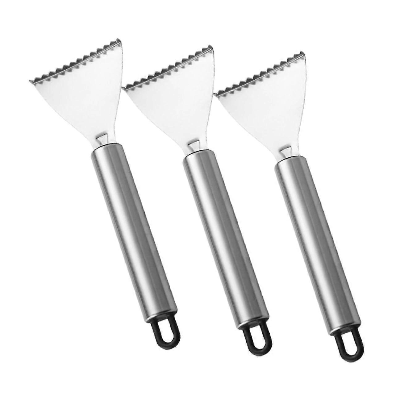 Stainless Steel Fish Scale Scraper Set - 3-Piece Fish Descaler Tool, Rust-Free Kitchen Utensil for Easy Fish Scaling and Filleting