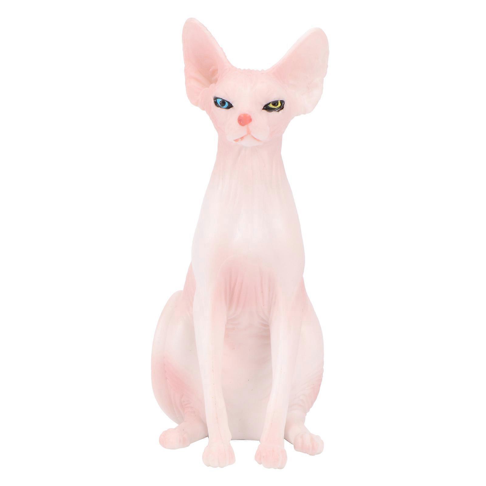 Hairless Cat Model Cat Adornment Realistic Design For Kids Cat Ornament 8.6x4.6cm Desktop Decoration 1Set
