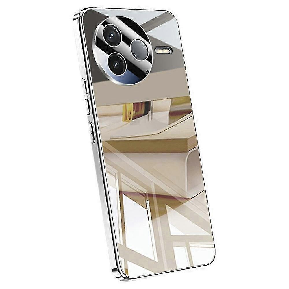 For Compatible Brand 5G Case Electroplating PC Phone Back Cover with Camera Lens Protector