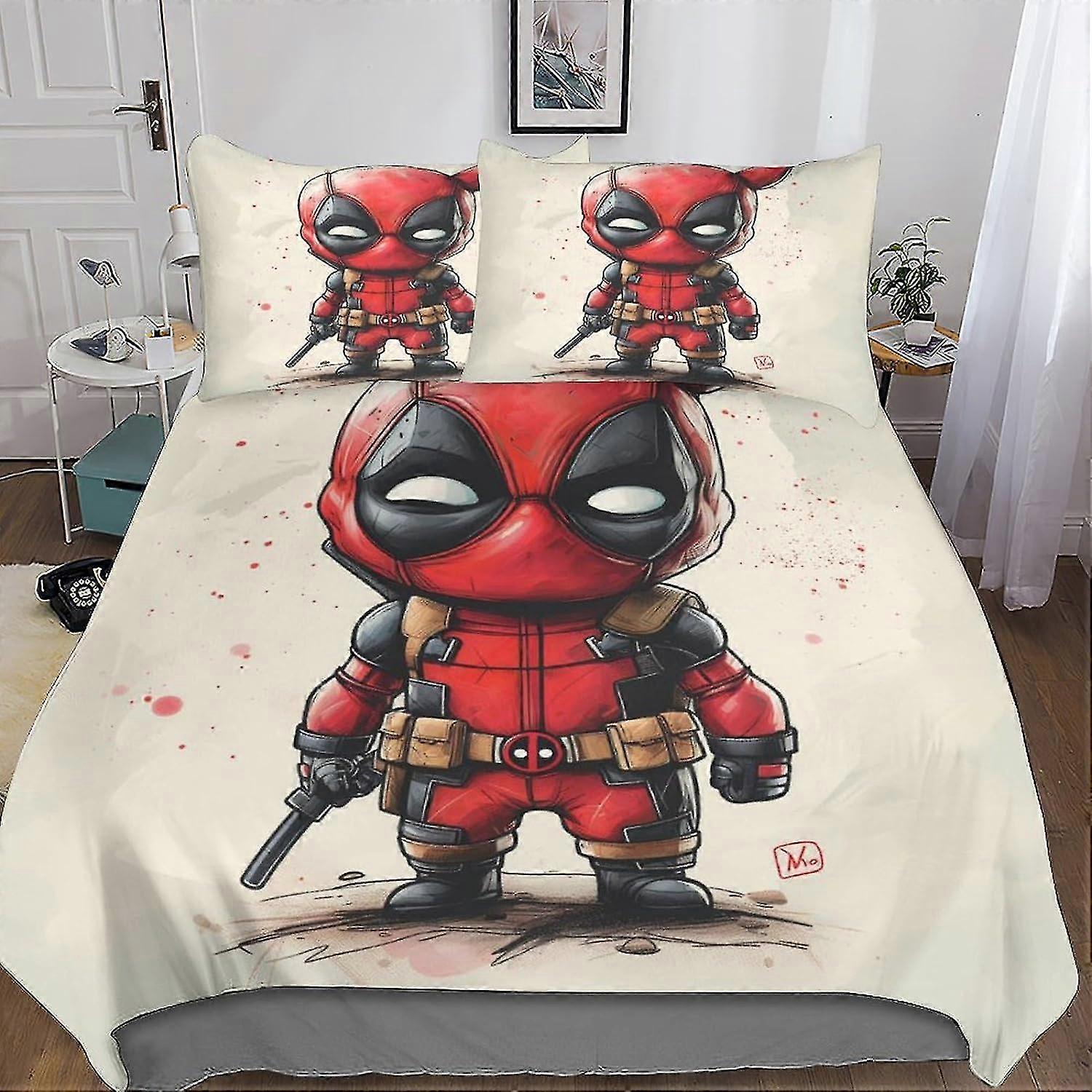 3-Piece 3D Print Quilt Cover Bedding Set for Movies with Microfiber, Hidden Zipper Closure and Pillowcases