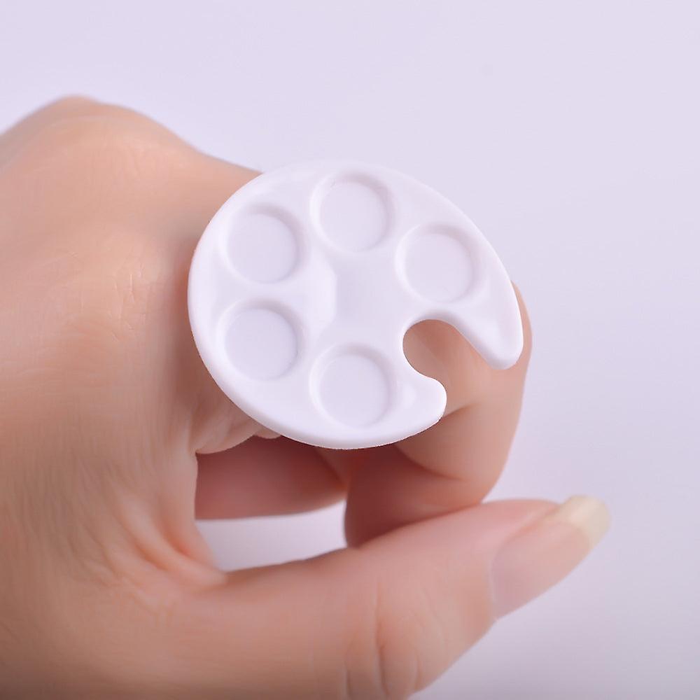 2 Acryl-Nagelpaletten Mit Fingerring – Mischpalette Für Nagellack, UV-Gel, Harz, Weiß, Tragbar