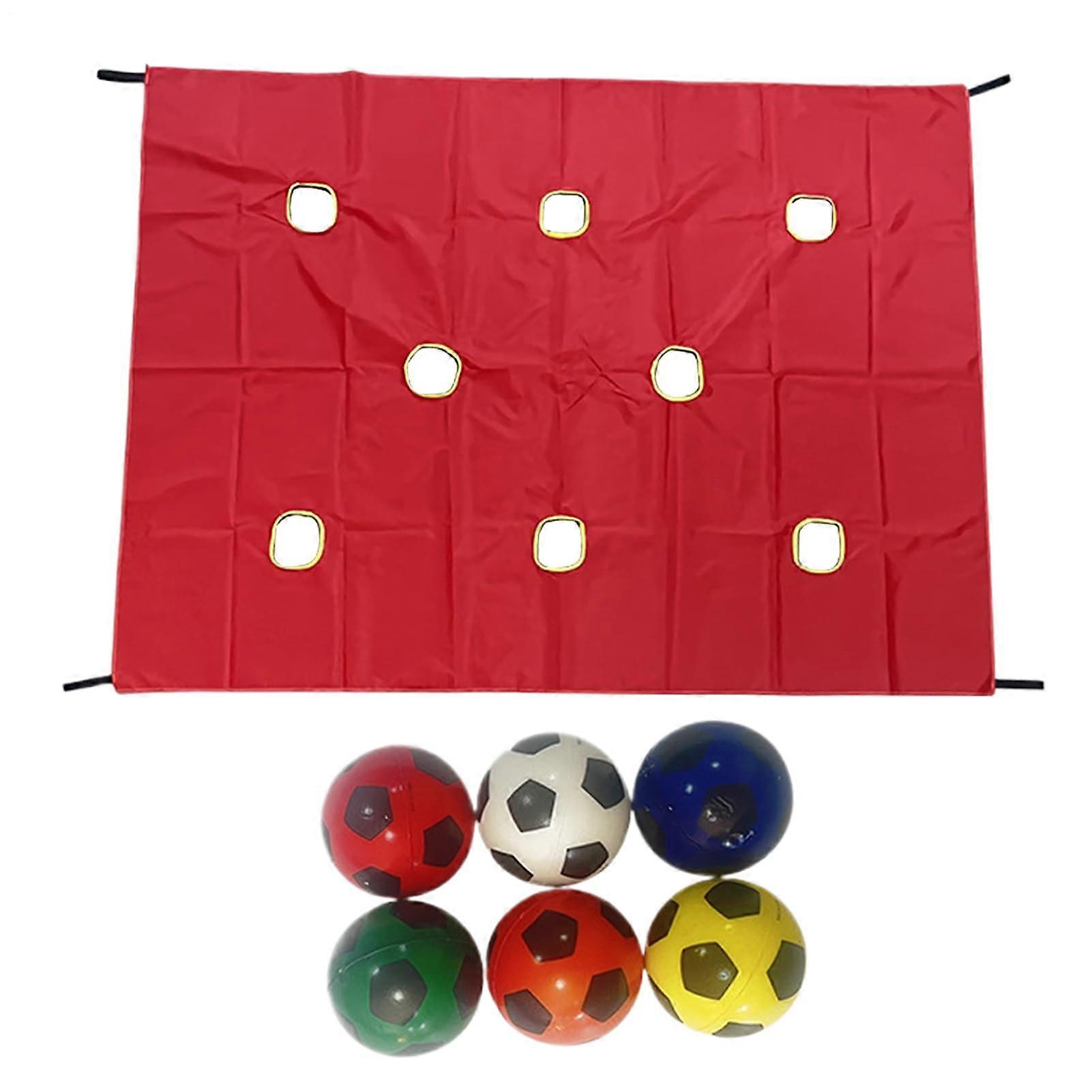 Hole Tarp Team Building Game Mat for Outdoor Activities, Group Game for Kids, Adults (Red)