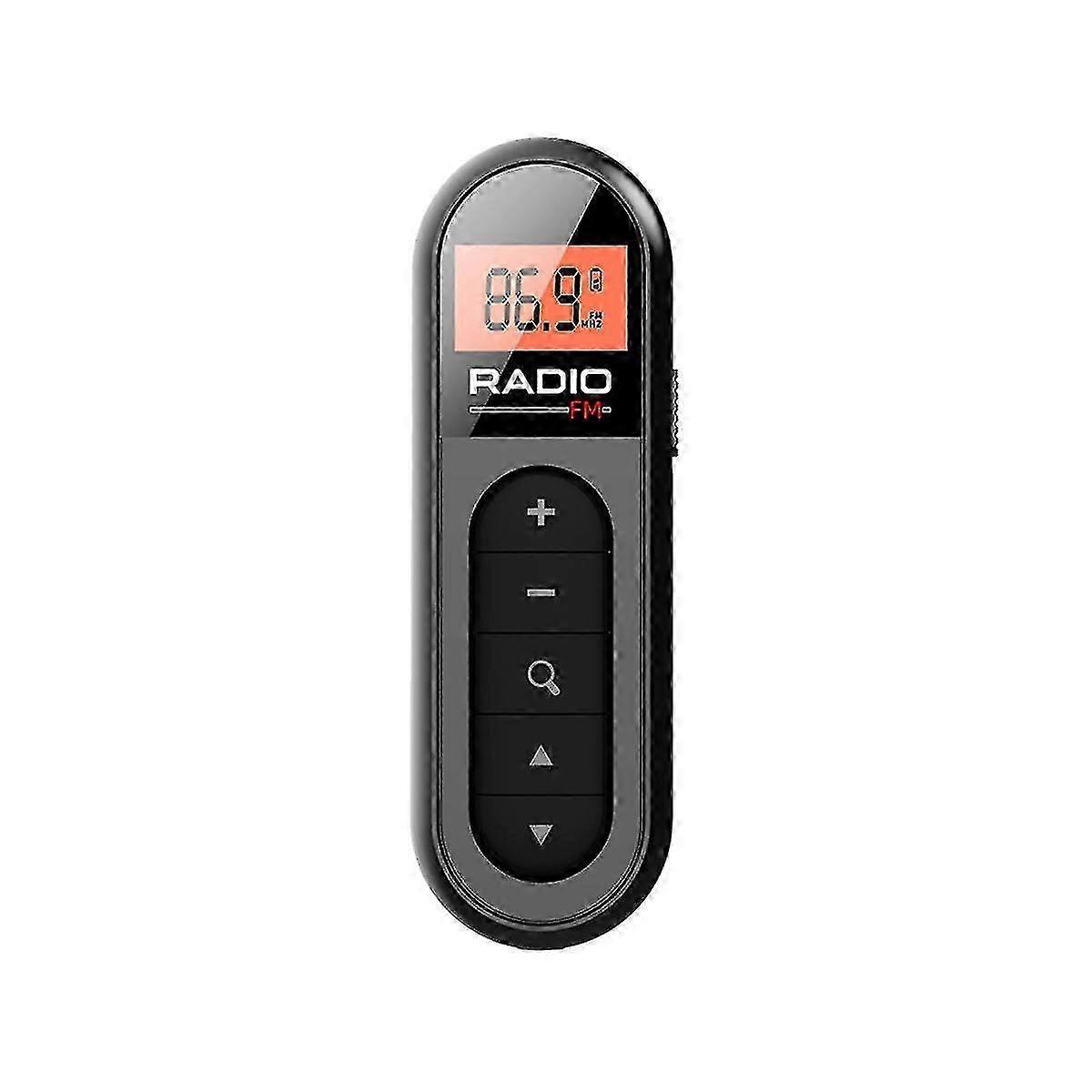 Portable Rechargeable Mini Pocket FM Radio Receiver 76-108MHz with Backlight LCD Display
