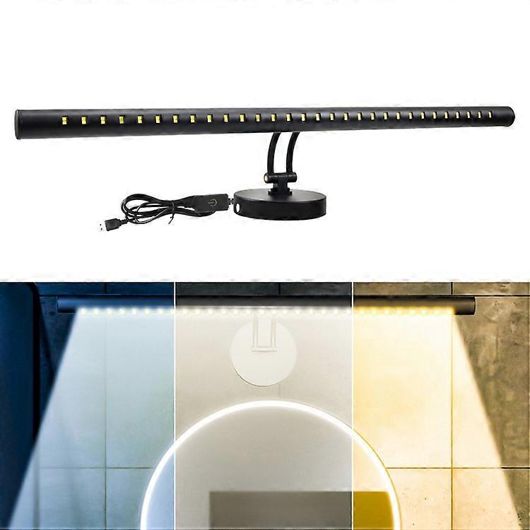 Three-color Vanity Mirror Headlight USB Stepless Dimming Fill Light, Size： 55cm