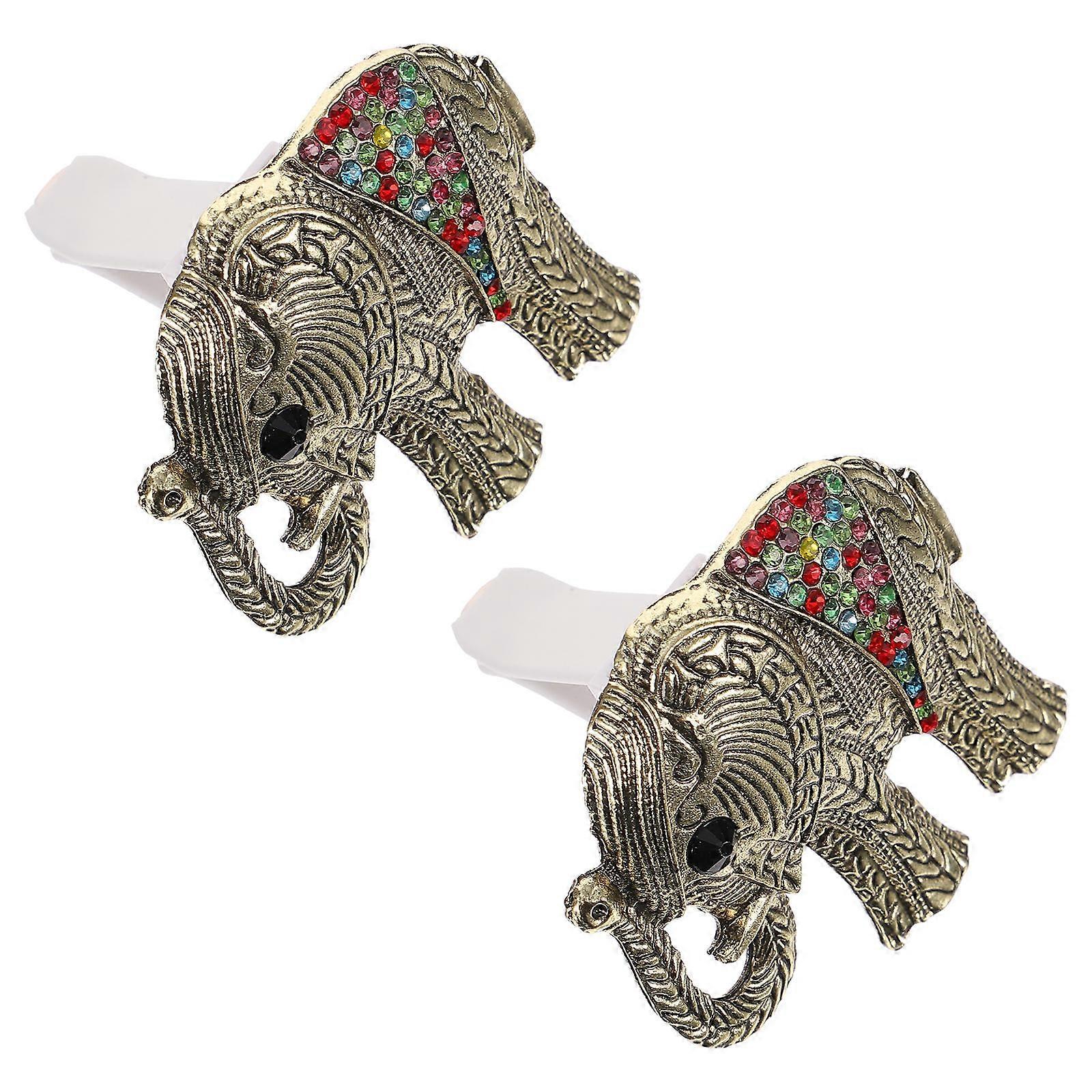 Golden Metal Car Diffuser Clip for Essential Oil Aromatherapy Freshener 2 Pieces Elephant Shape Car