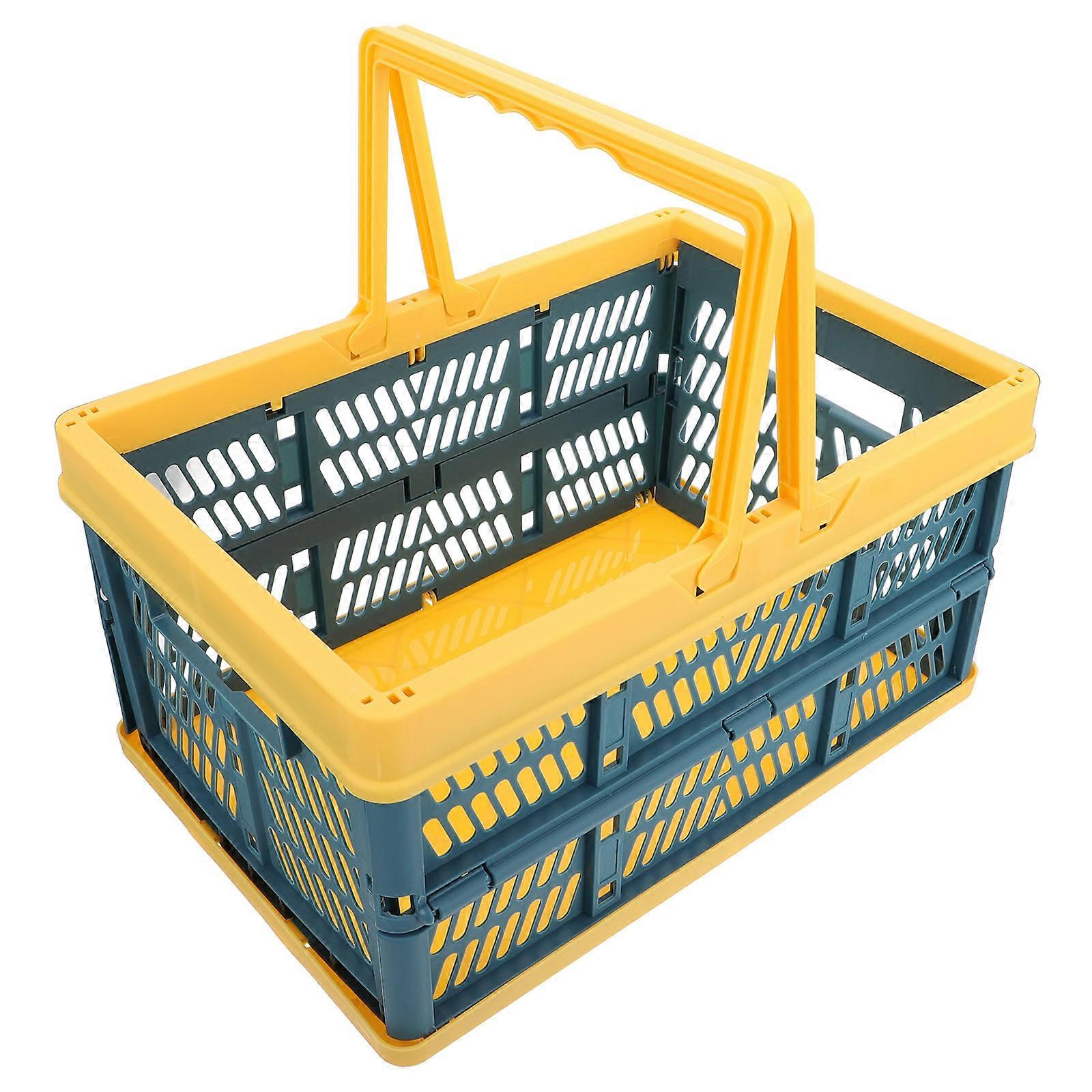 Blue Reusable Foldable Storage Basket for Home Use Made of PP Material 12.5x8.5x5.5 Inches