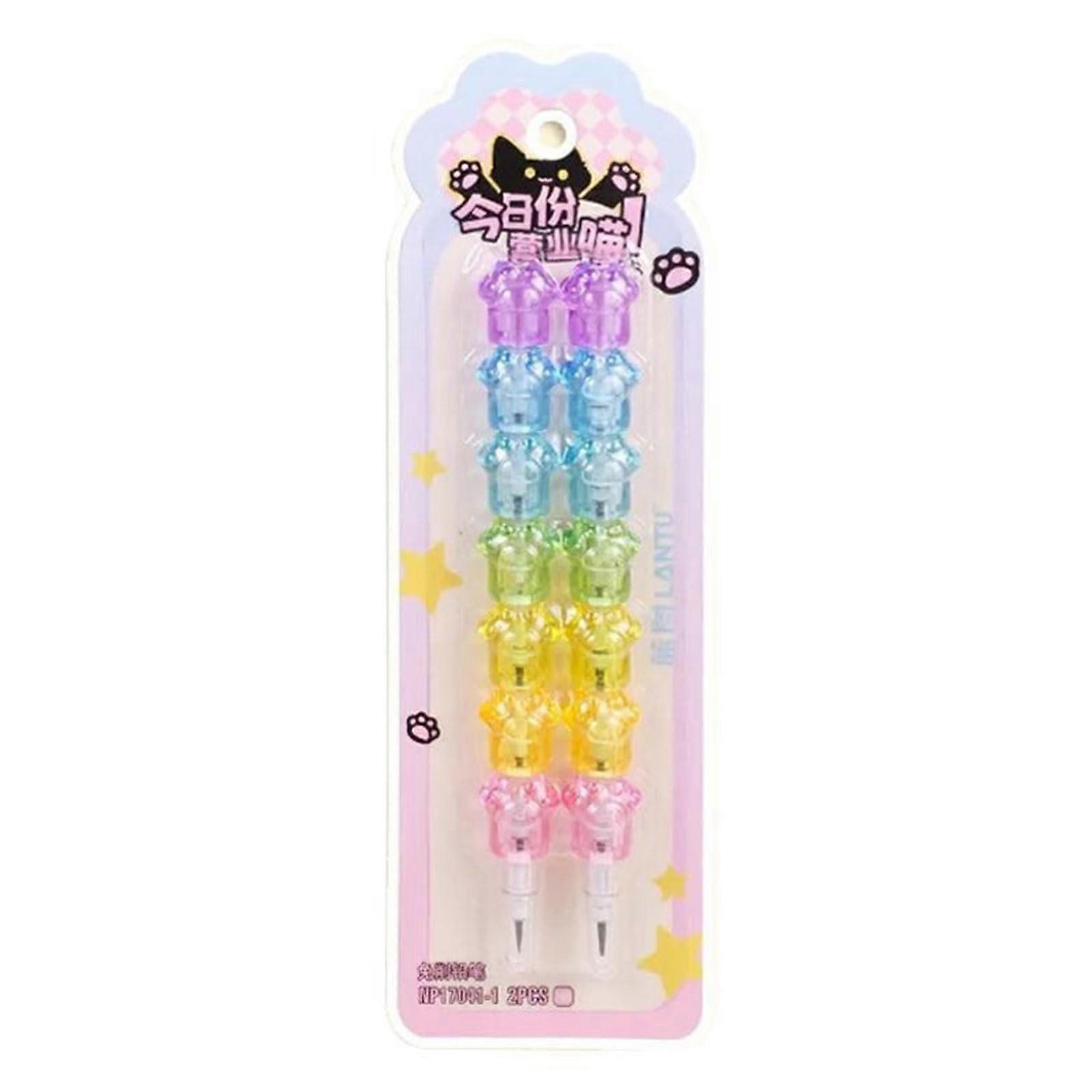 2 Pieces Cartoon Pencil Stackable Building Blocks PreSharpened Writing Pencils for Children's Writing and Drawing Ref: 8531