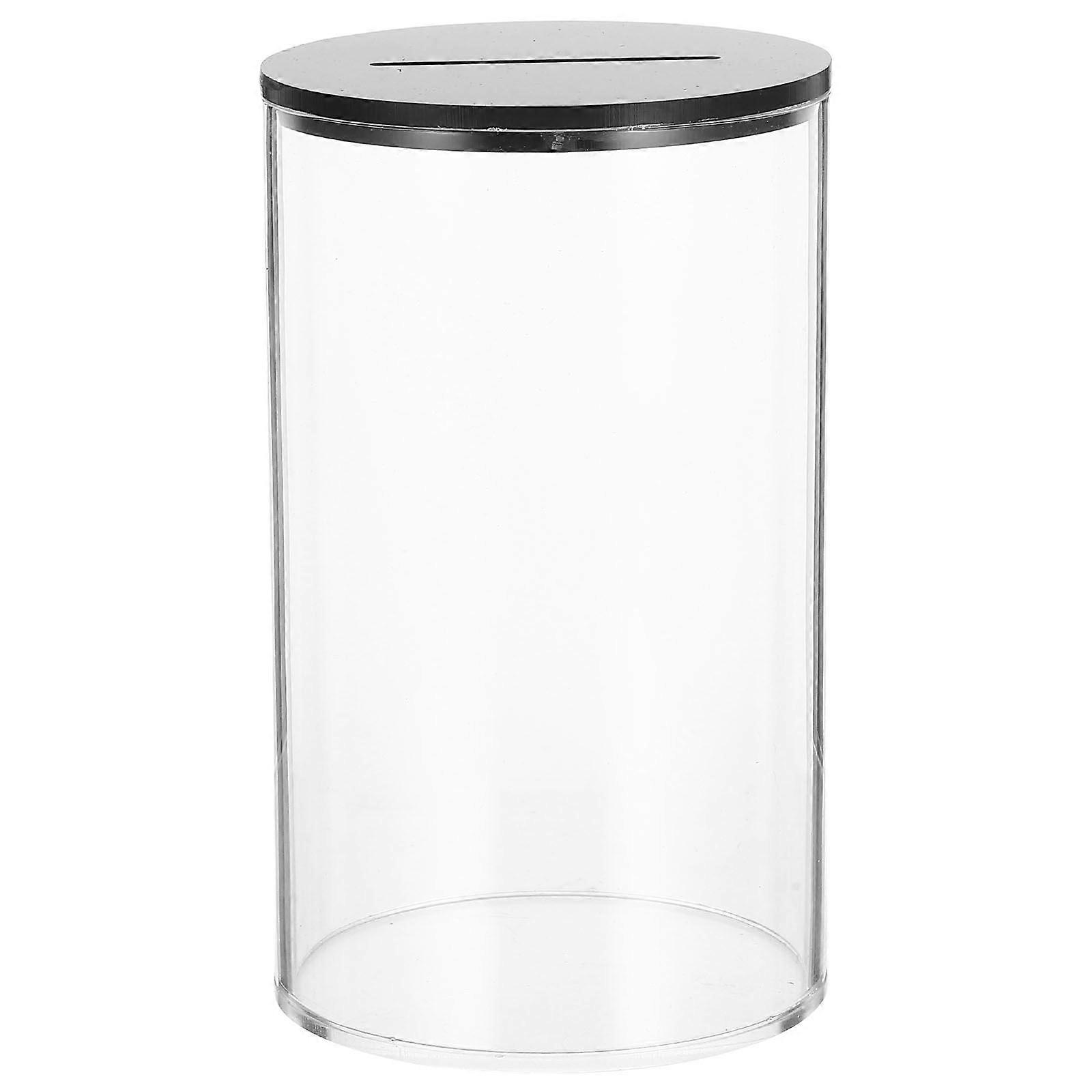 Money Jar Coin Container Bartender Tips Container Money Saving Box for Restaurant Transparent Acrylic Coin Bank with Coin Slot Lid